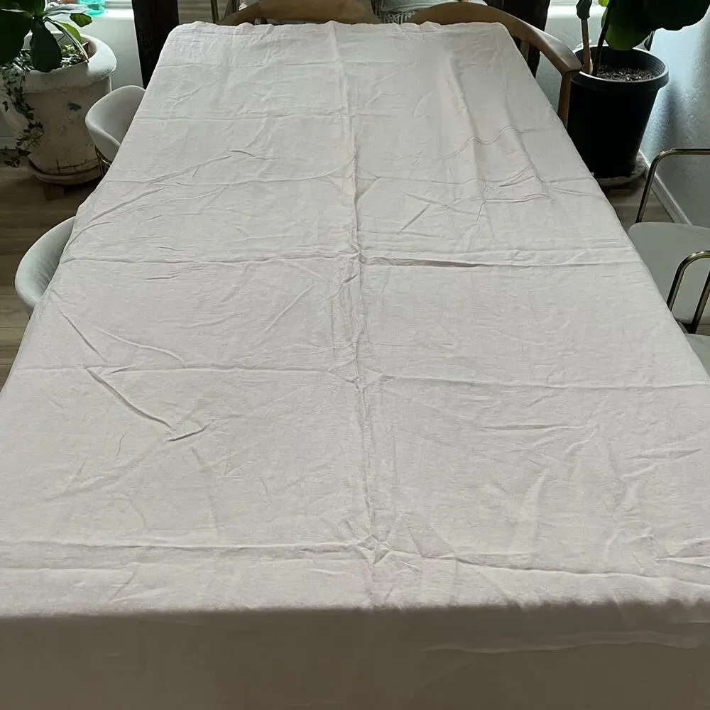Pottery Barn Blush Pink Linen Curtain Panels (2) 50 in x 108 in Cotton Lined